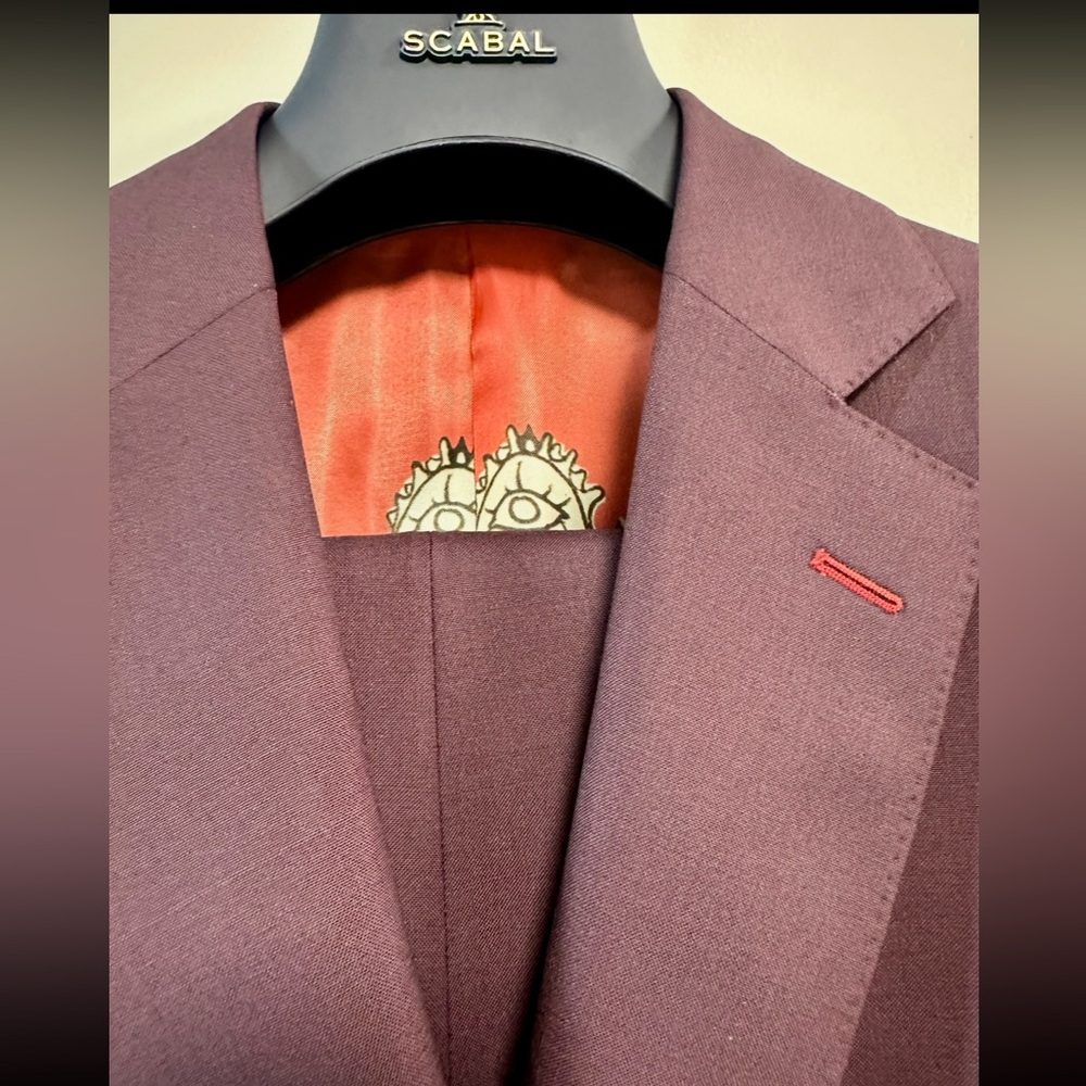 Red men’s Scabal Suit Custom